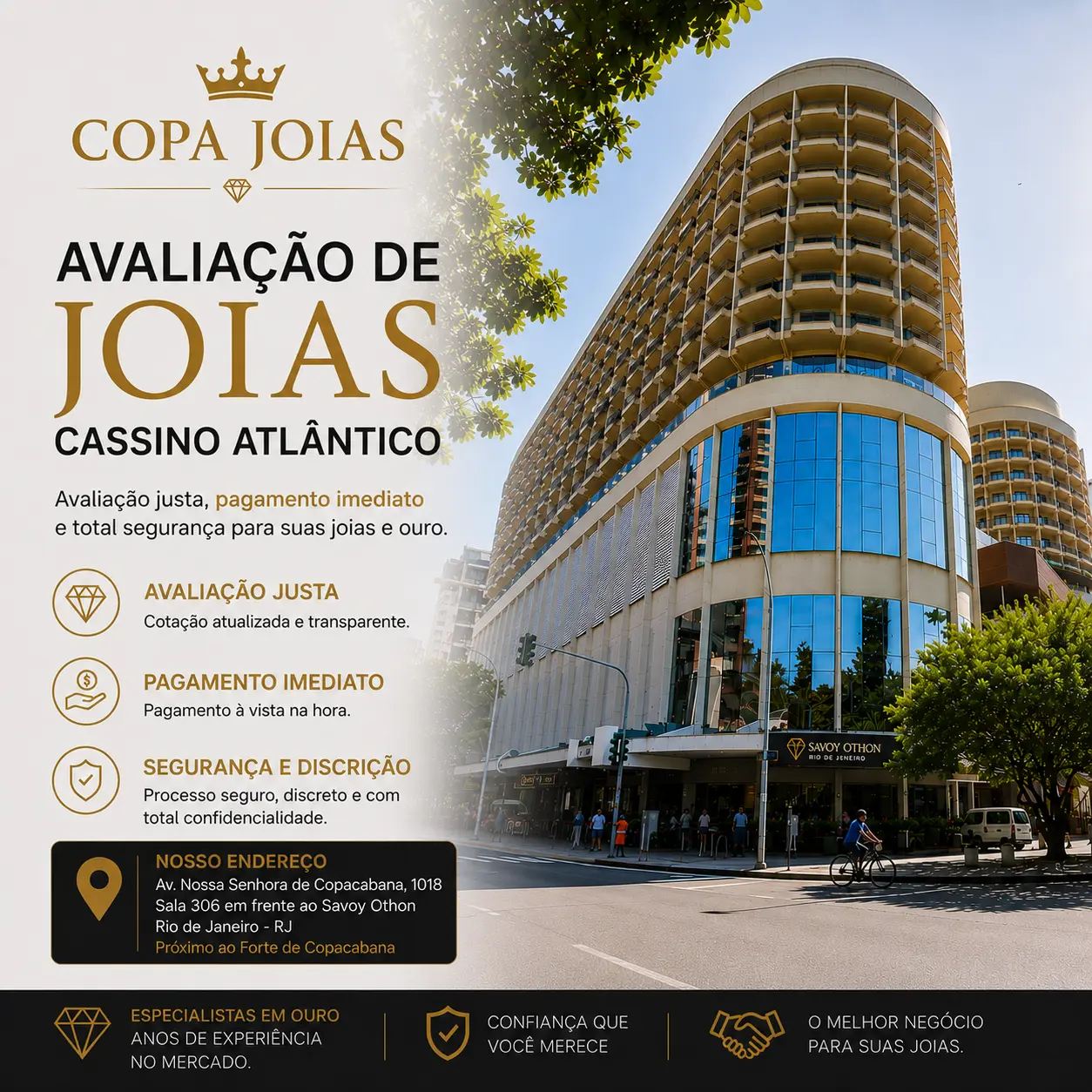 avaliação de joias cassino atlântico