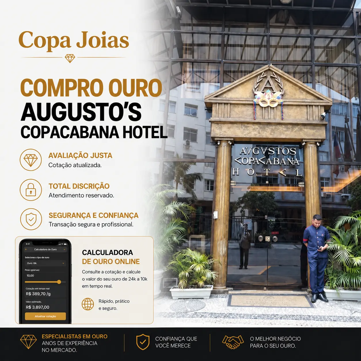 compro ouro Augustos Copacabana hotel